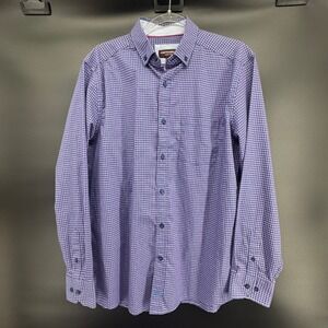 Johnston Murphy Mens Long Sleeve Gingham Button Down Shirt Size L